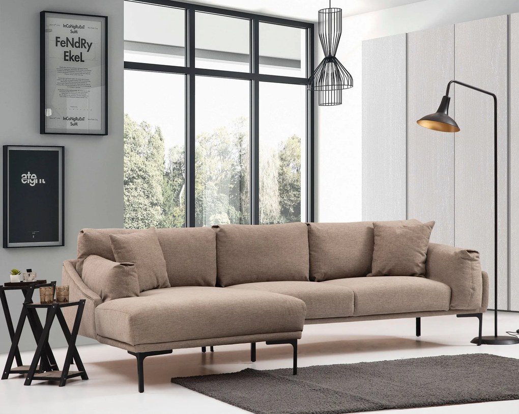 **** Sofá de Canto Leo Corner – Mocha – 255 x 150 cm
**