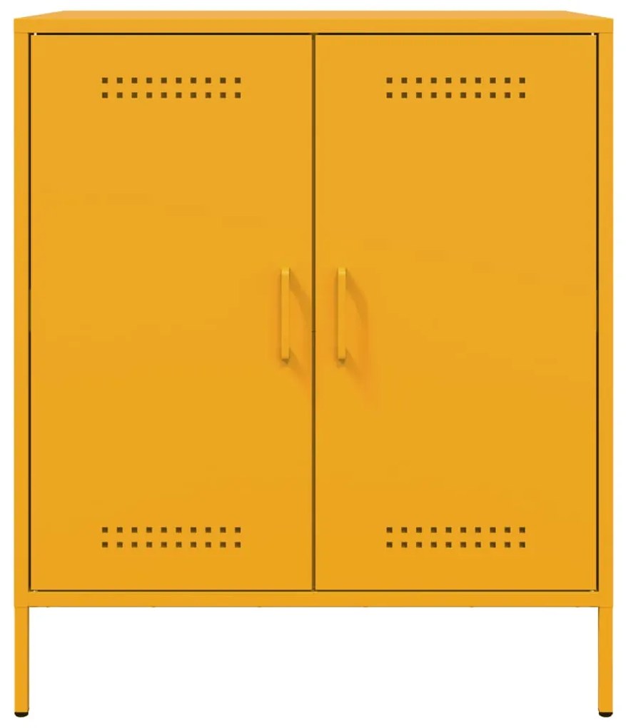 Aparador 68x39x79 cm aço amarelo mostarda