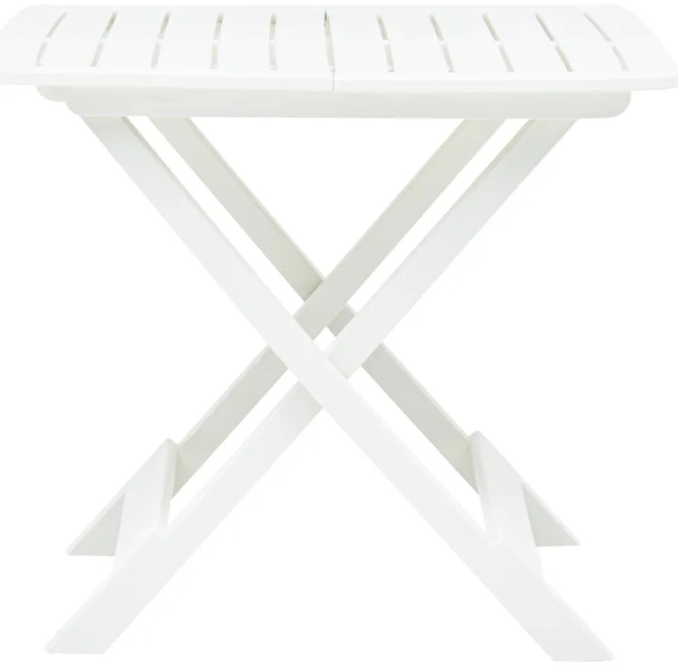 Mesa de jardim dobrável 79x72x70 cm plástico branco