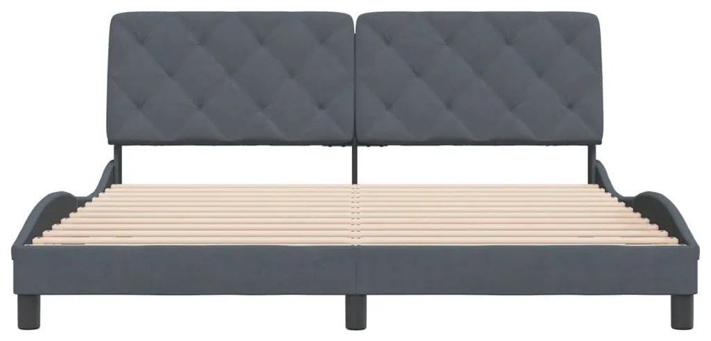 Estrutura de cama sem colchão 180x200 cm veludo cinzento-escuro