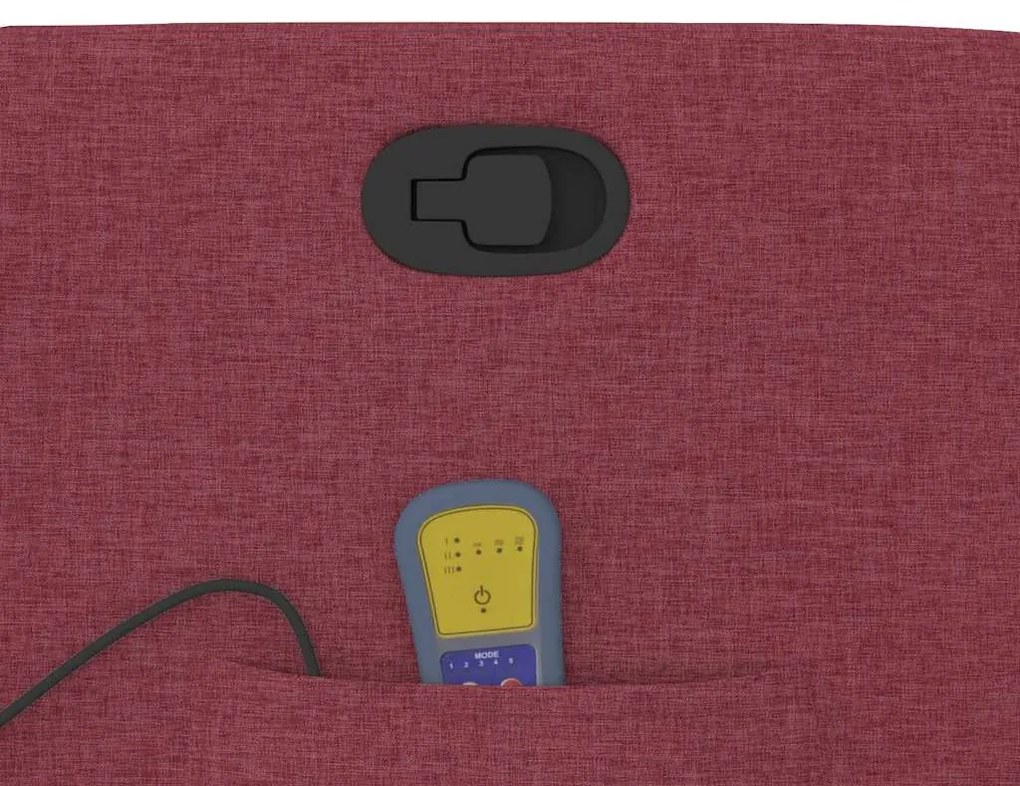 Poltrona de massagens reclinável tecido vermelho tinto
