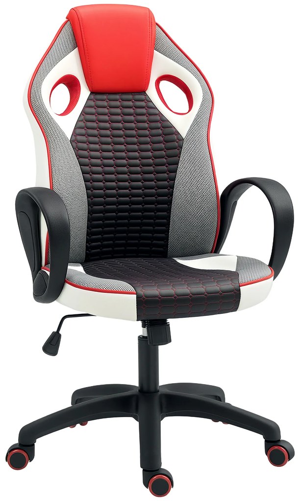 HOMCOM Cadeira Gaming com Altura Ajustável Suporte Lombar e Apoio para a Cabeça 60,5x67x107,5-116,5 cm Multicor