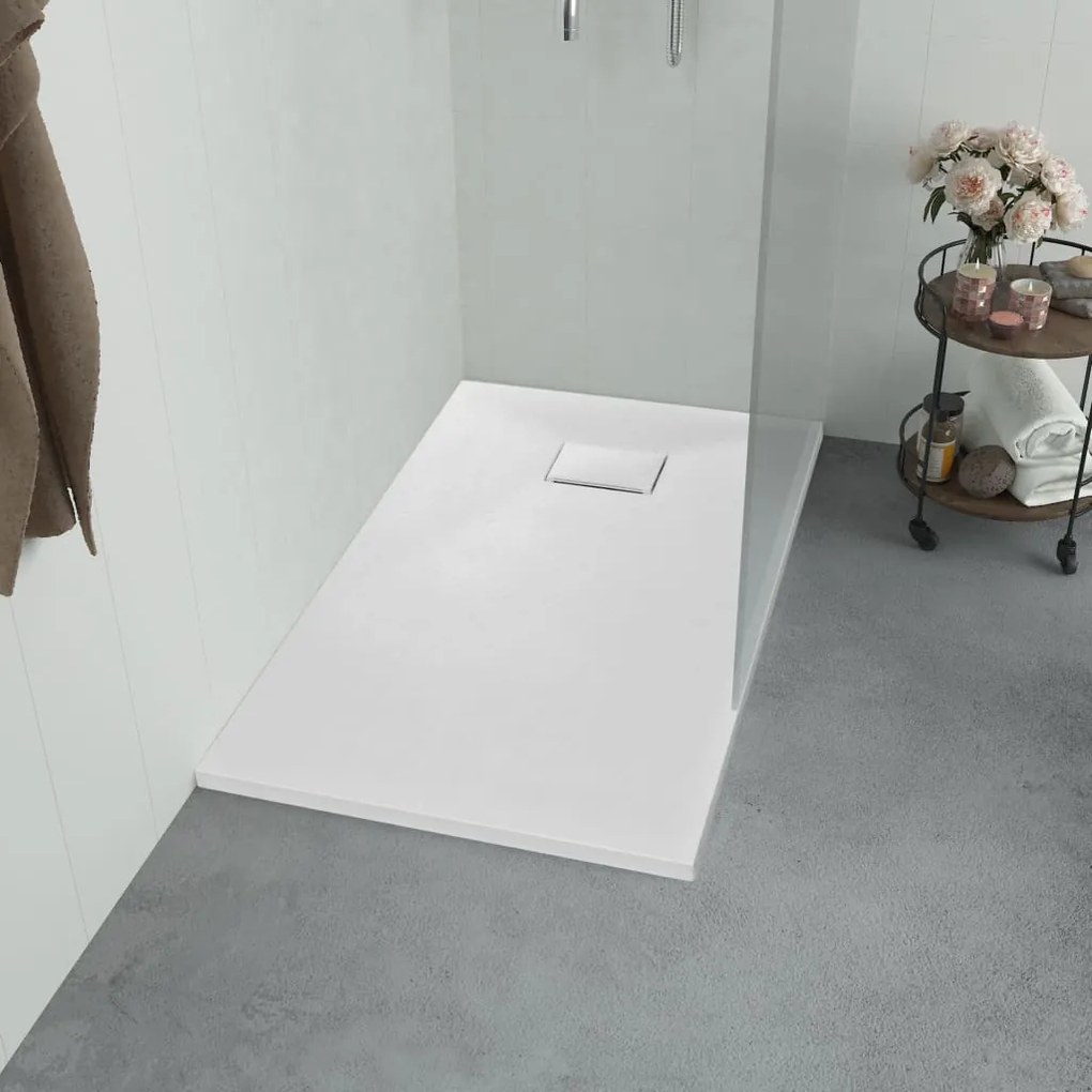 144767 vidaXL Base de chuveiro SMC branco 80x80 cm