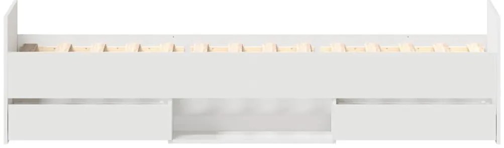 Estrutura de cama c/ painéis cabeceira e pés 90x190 cm branco