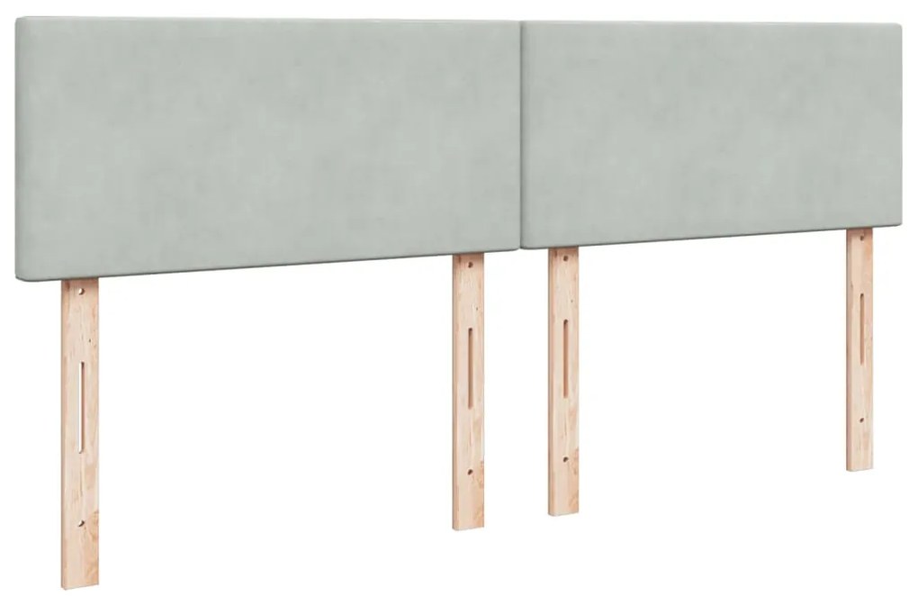 Cama com molas/colchão 200x200 cm veludo cinzento-claro