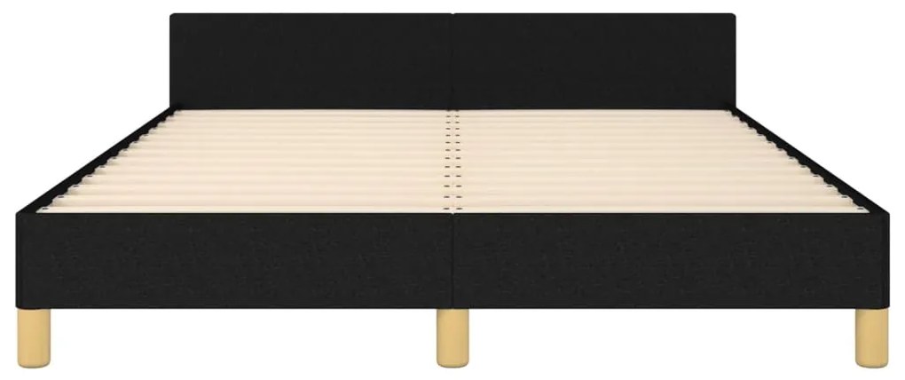 Estrutura de cama sem colchão 140x200 cm tecido preto
