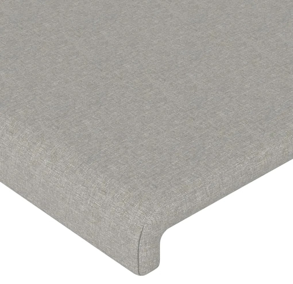 Cabeceira de cama 2 pcs tecido 100x5x78/88 cm cinzento-claro