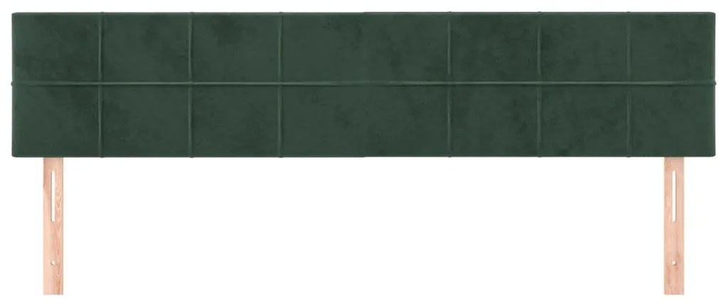 Cabeceira de cama 2 pcs veludo 90x5x78/88 cm verde-escuro