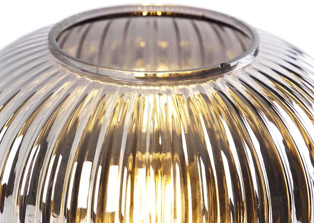 Candeeiro de mesa inteligente preto com vidro fumê incl. Wifi A60 - Karel