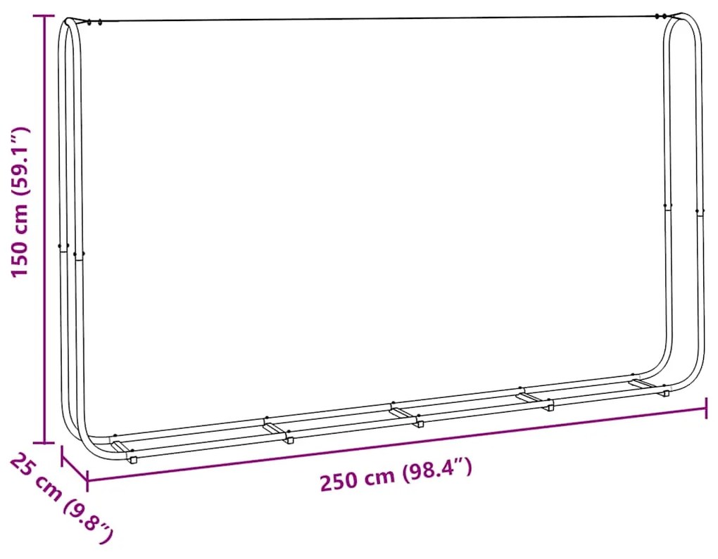 Suporte para lenha com fio de aço 250x25x150 cm aço galvanizado