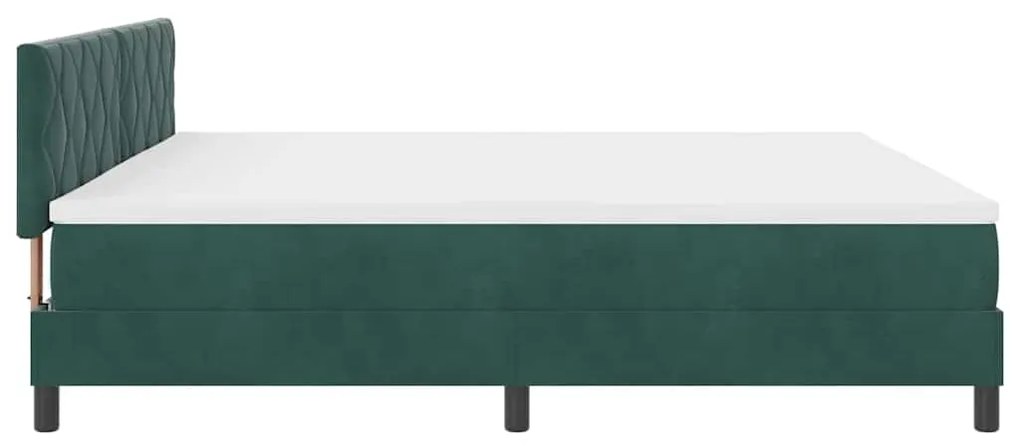 Cama Box com Colchão e LED vidaXL Verde Escuro 200x200 cm Veludo