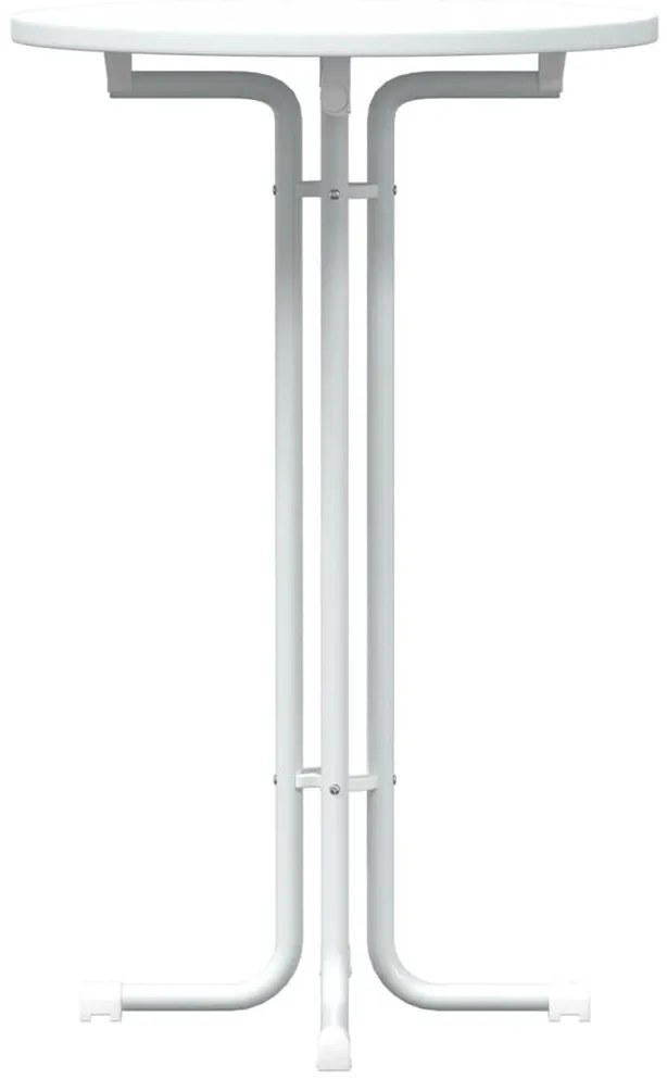 Mesa de jantar Ø70x110 cm derivados de madeira e aço branco