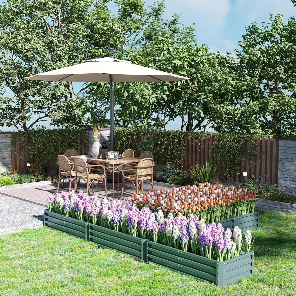 Conjunto de 5 Floreira quadrada de horta em aço, modulares para legumes, plantas, flores, verdes