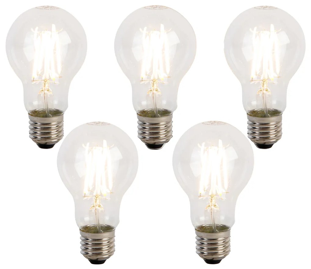 Conjunto de 5 lâmpadas LED E27 reguláveis em 3 níveis A60 5W 700 lm 2700K