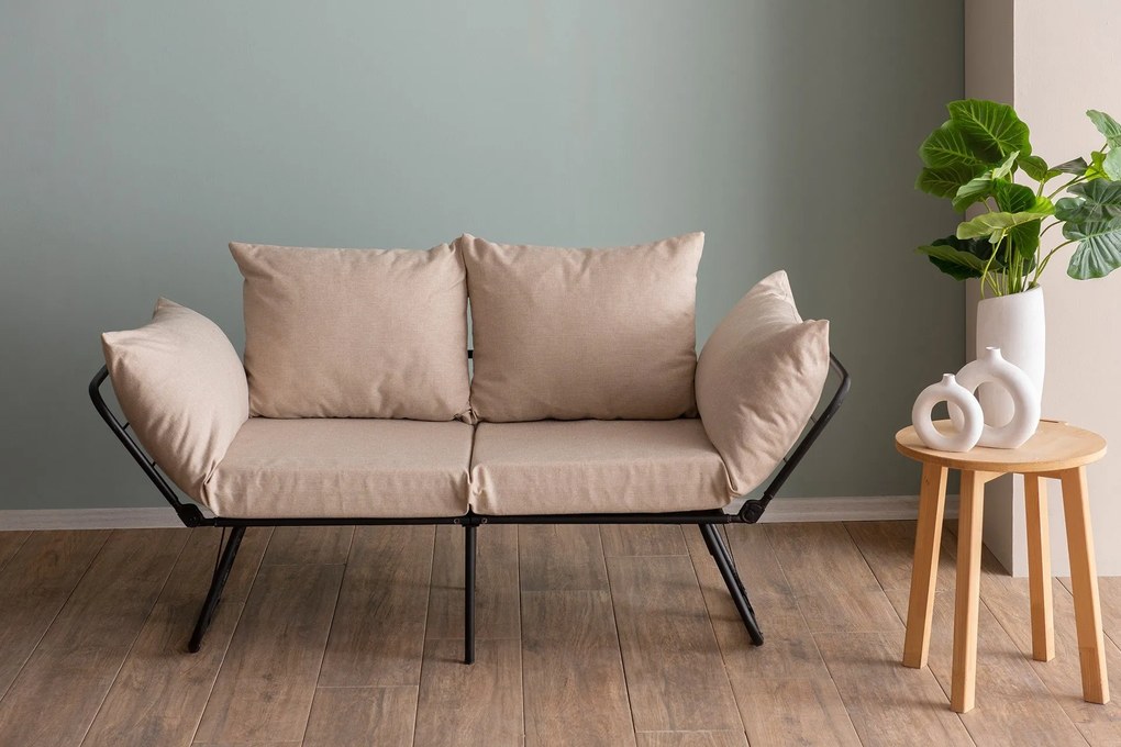 Sofá-Cama de 2 Lugares Viper – Creme – 150x78x60 cm