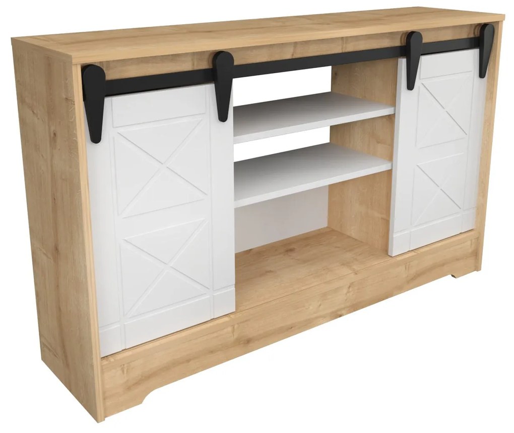 Móvel TV Nisay – Branco Safira – 140 cm x 35 cm x 85 cm