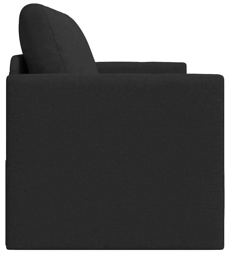 Sofá-Camas para Piso 2 em 1 Preto 124x71x78 cm Tecido