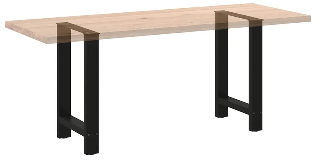 Pés para mesa de jantar pretos 2 peças 60x(72-73) cm aço