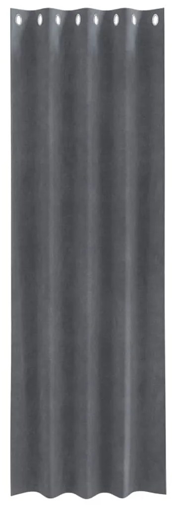 Cortinas Blackout vidaXL com Ilhós 2 pcs Veludo Cinza Claro Super