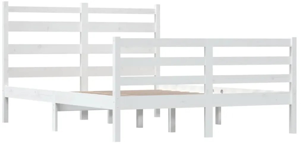 Estrutura de cama 120x200 cm pinho maciço branco