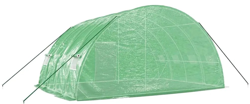 Estufa com estrutura de aço 24 m² 6x4x2,85 m verde