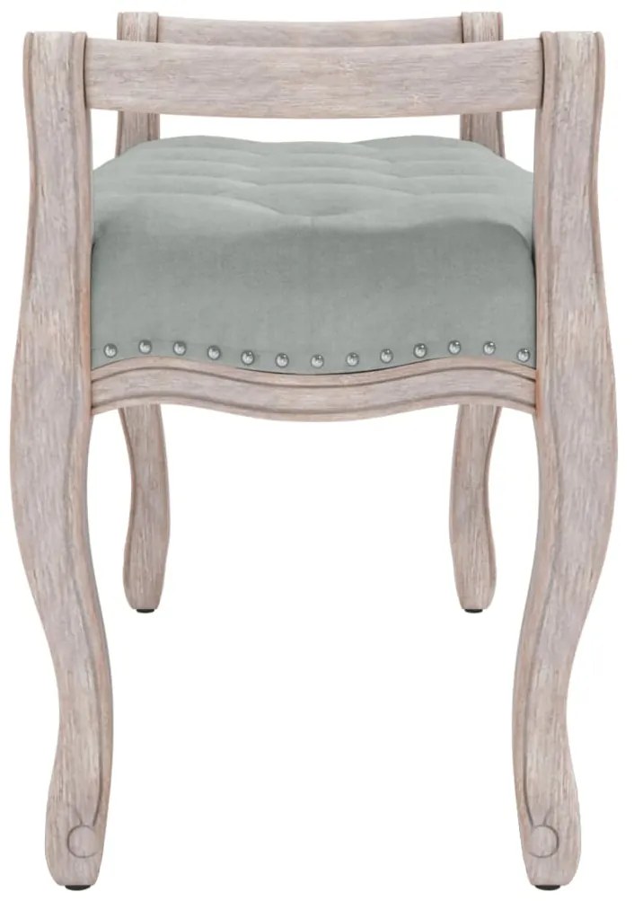 Banco 110x45x60 cm veludo cinzento-claro