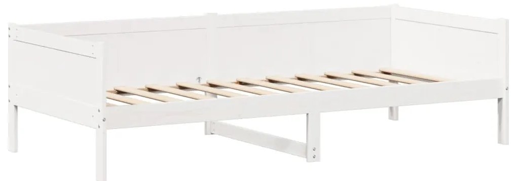 Sofá-cama c/ telhado 90x190 cm madeira de pinho maciça branco
