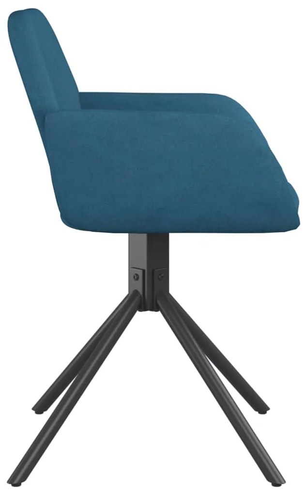 Cadeiras de jantar giratórias 2 pcs veludo azul