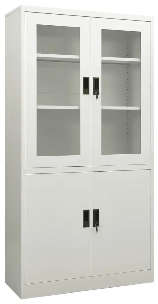 vidaXL Armário de escritório 90x40x180 cm aço cinzento-claro