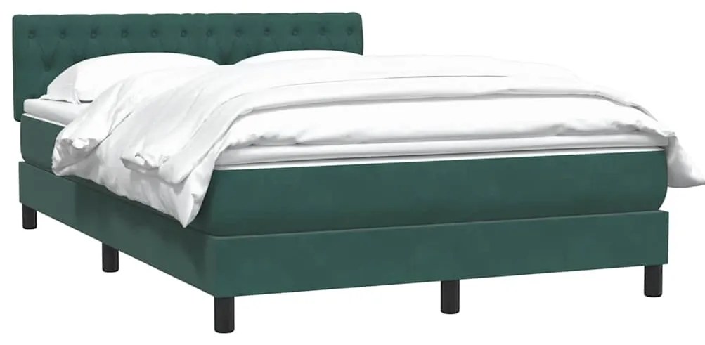 Box Cama primavera com Colchão Verde Escuro 140x210 cm Veludo