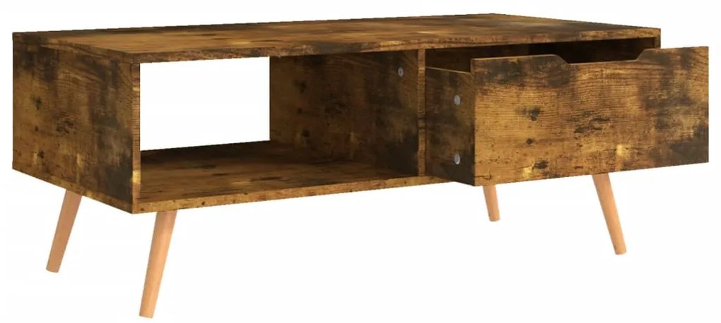 Mesa de centro 100x49,5x43 cm derivados madeira carvalho fumado