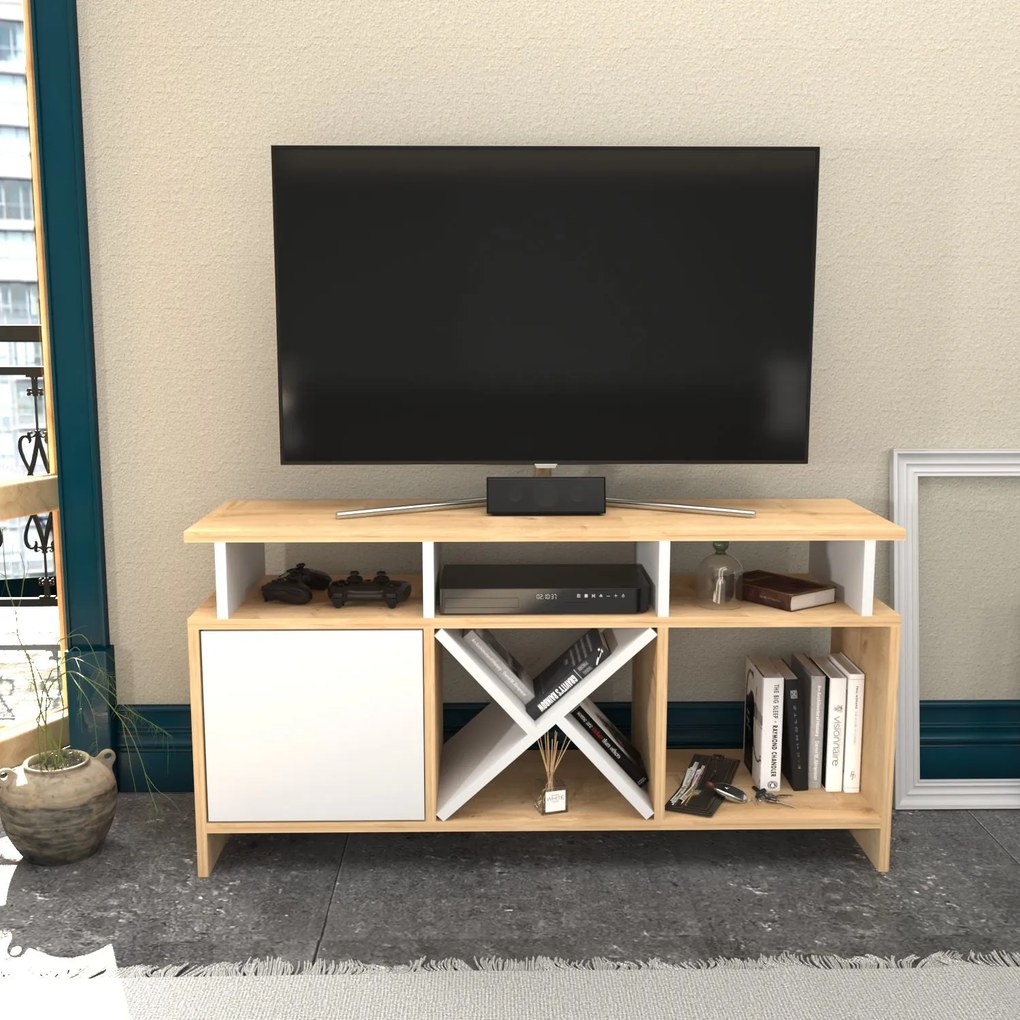 Móvel TV Auburn – Carvalho Branco – 120 cm