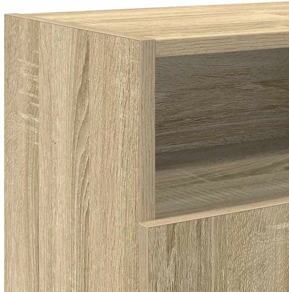 Móvel de TV com luzes LED 120x30x50 cm carvalho sonoma