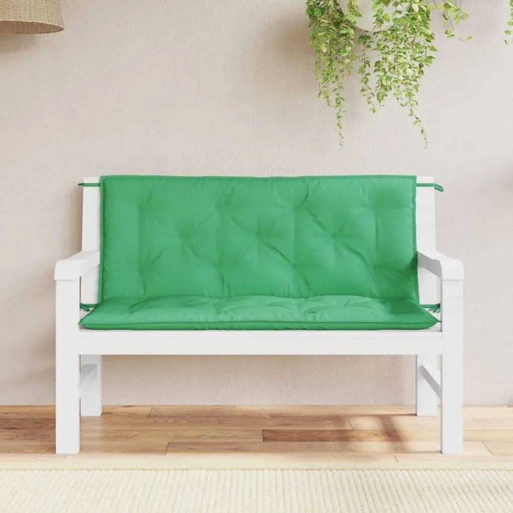 vidaXL Almofadão p/ banco jardim 120x(50+50)x7cm tecido oxford verde