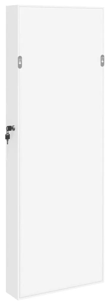 Móvel para joias de parede espelhado 37,5x10x106 cm branco