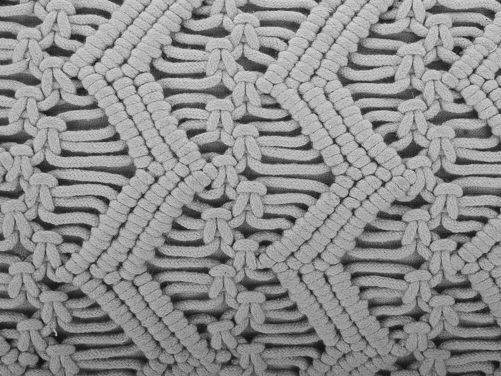 Conjunto de 2 almofadas decorativas em macramé de algodão cinzento 30 x 45 cm KIRIKKALE Beliani