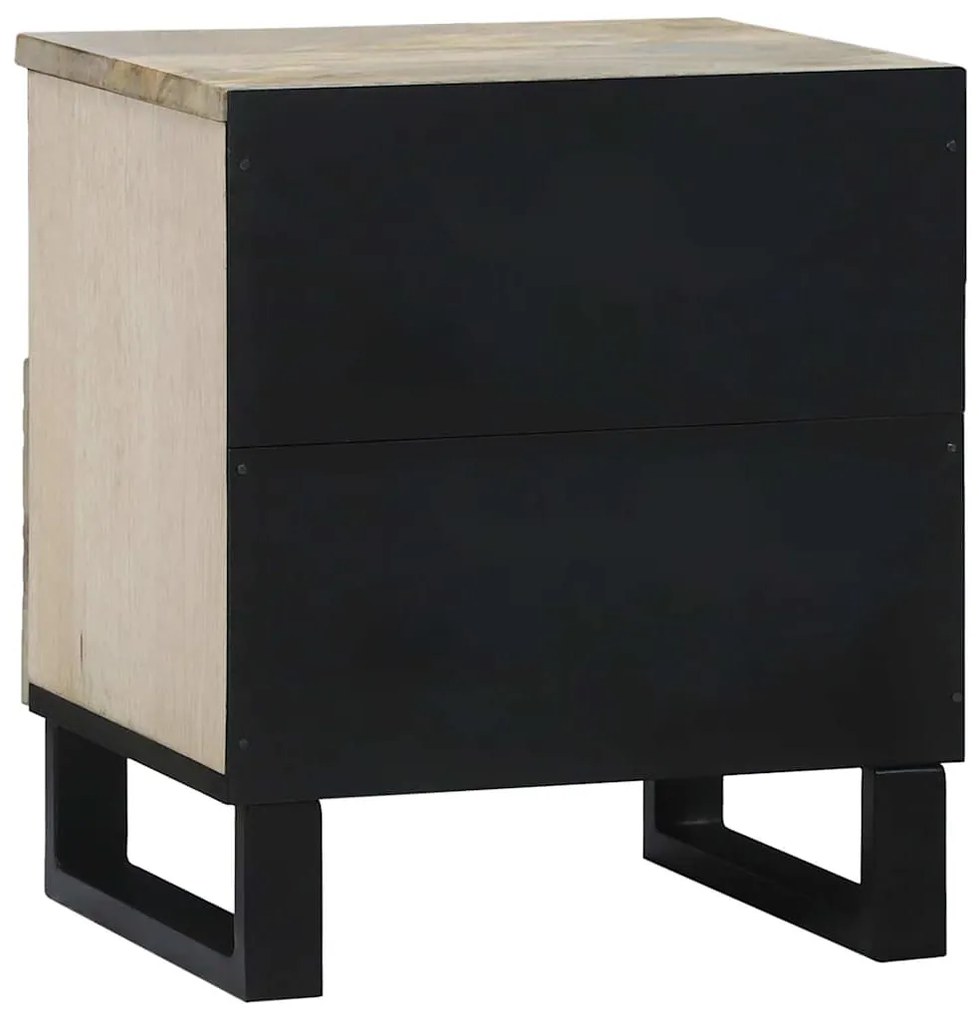 Mesas de cabeceira 2 pcs Branco e preto 40 x 33 x 46 cm