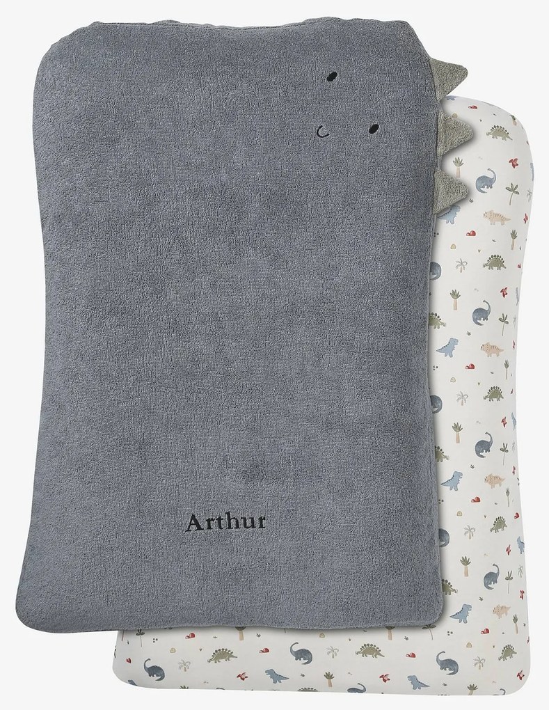 Lote de 2 capas para colchão de mudas, animais, em turco multicolor