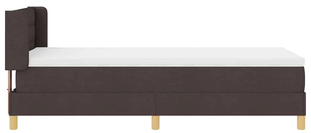 Cama Box Marrom Escuro e Branco 100 x 200 cm tecido