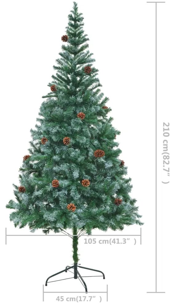 Árvore de Natal artificial com pinhas 210 cm
