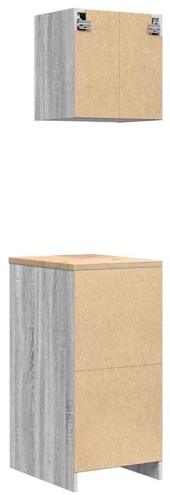Armários de garagem 2 pcs derivados de madeira cinzento sonoma