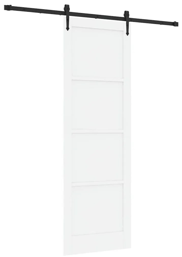 Porta Deslizante vidaXL com Conjunto de Ferragens Branca 78x232 cm Mad