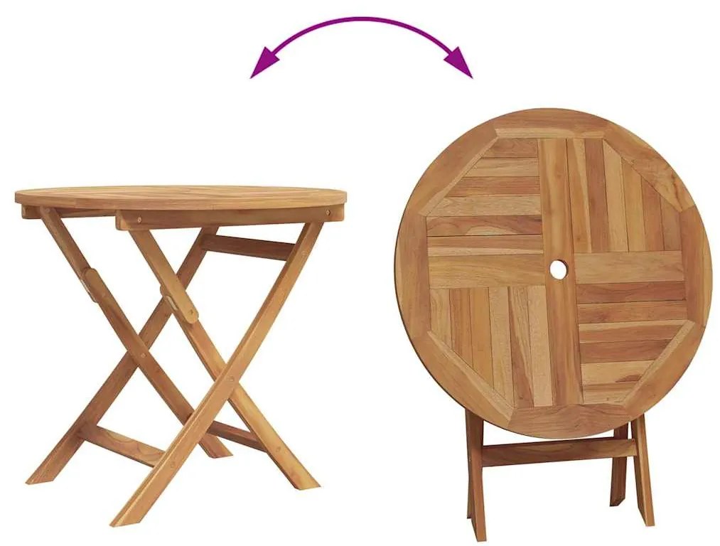 Conjunto Bistro de Jardim em 3 Peças Madeira Sólida de Acácia