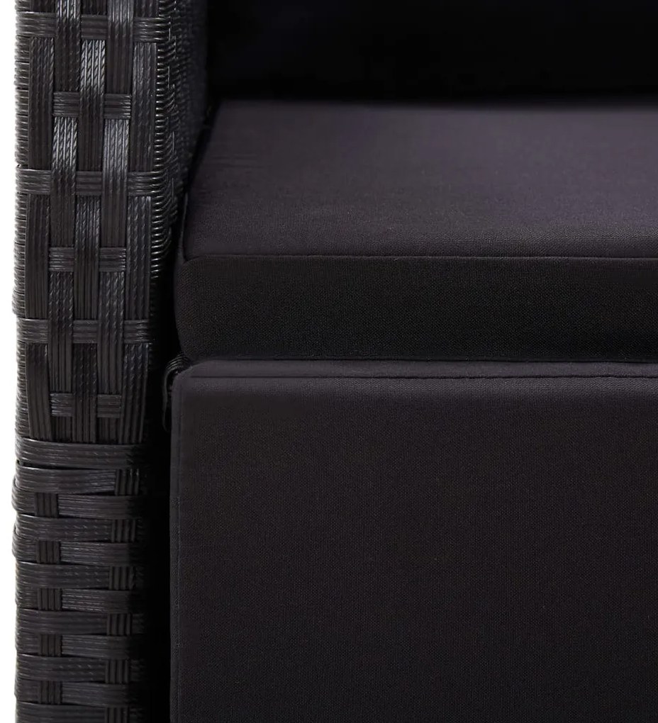 7 pcs conjunto de jantar de jardim preto