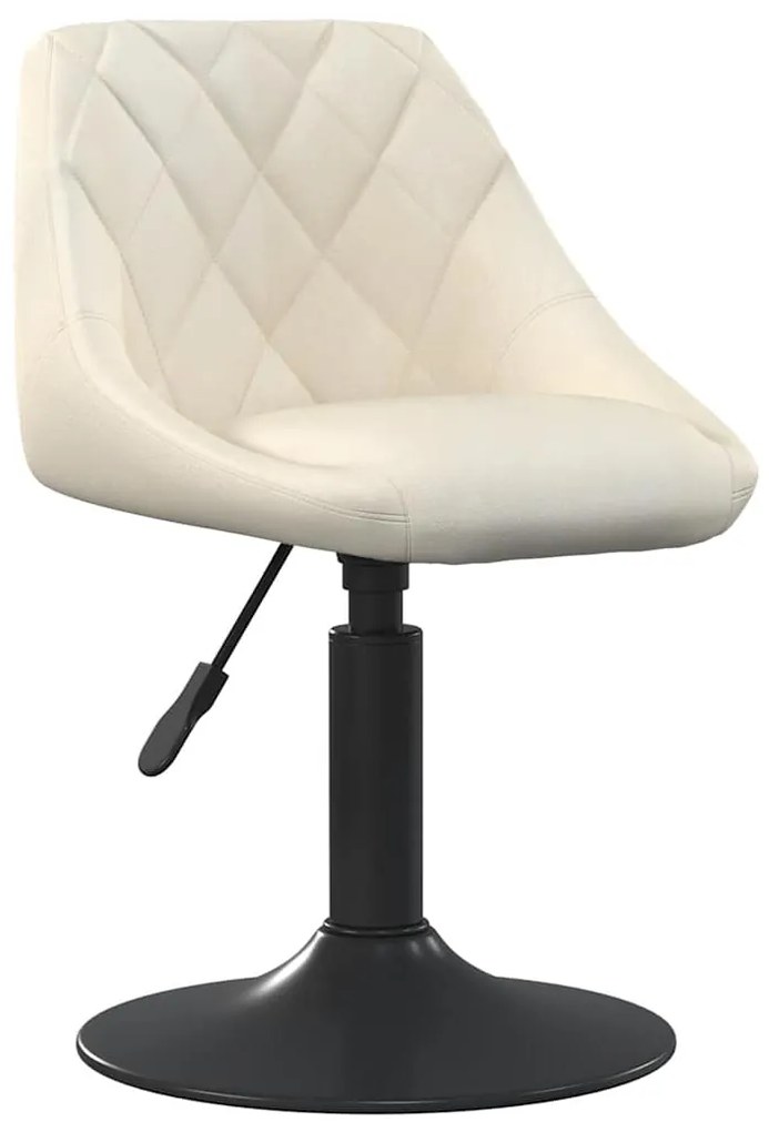 Cadeiras de jantar giratórias 2 pcs veludo cor creme
