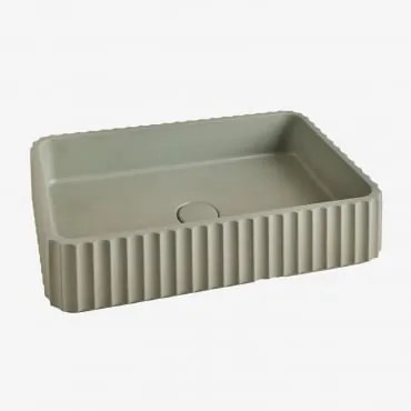Lavabo Retangular 50x30 Cm Em Cimento Teide Baía Verde - Sklum