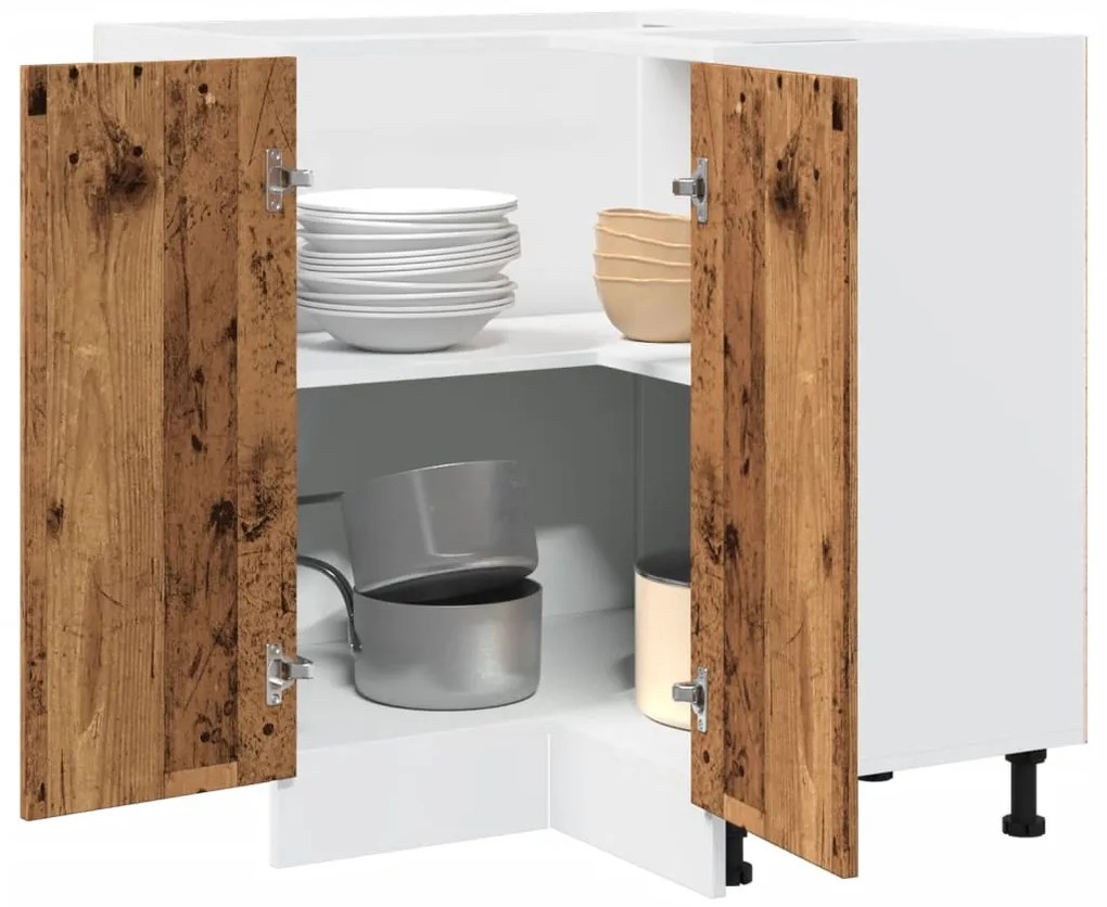 vidaXL Armário cozinha “Lyon” 75,5x75,5x81,5cm madeira velha