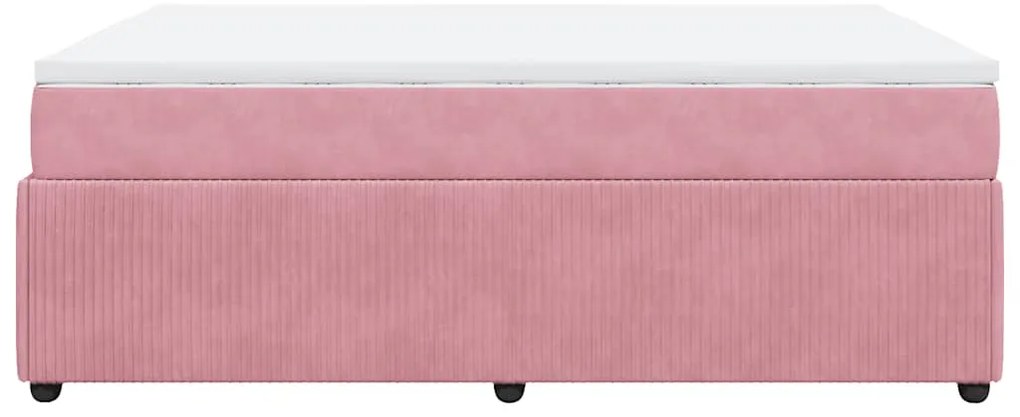 Cama com molas/colchão 140x200 cm veludo rosa