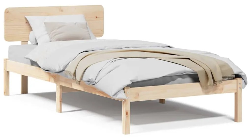 Cama com Cabeceira 90x190 cm em Madeira de Pinho