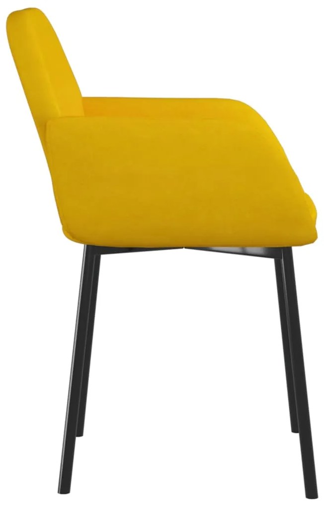 Cadeiras de jantar 2 pcs veludo amarelo